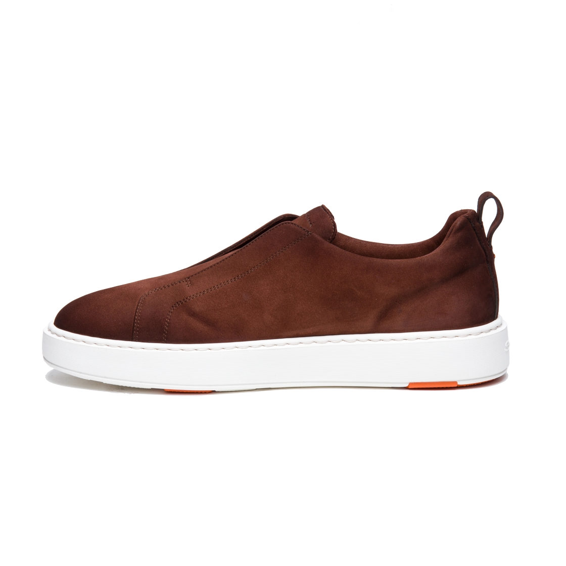 Ciemnobrązowe, zamszowe, wsuwane sneakersy męskie foto 3
