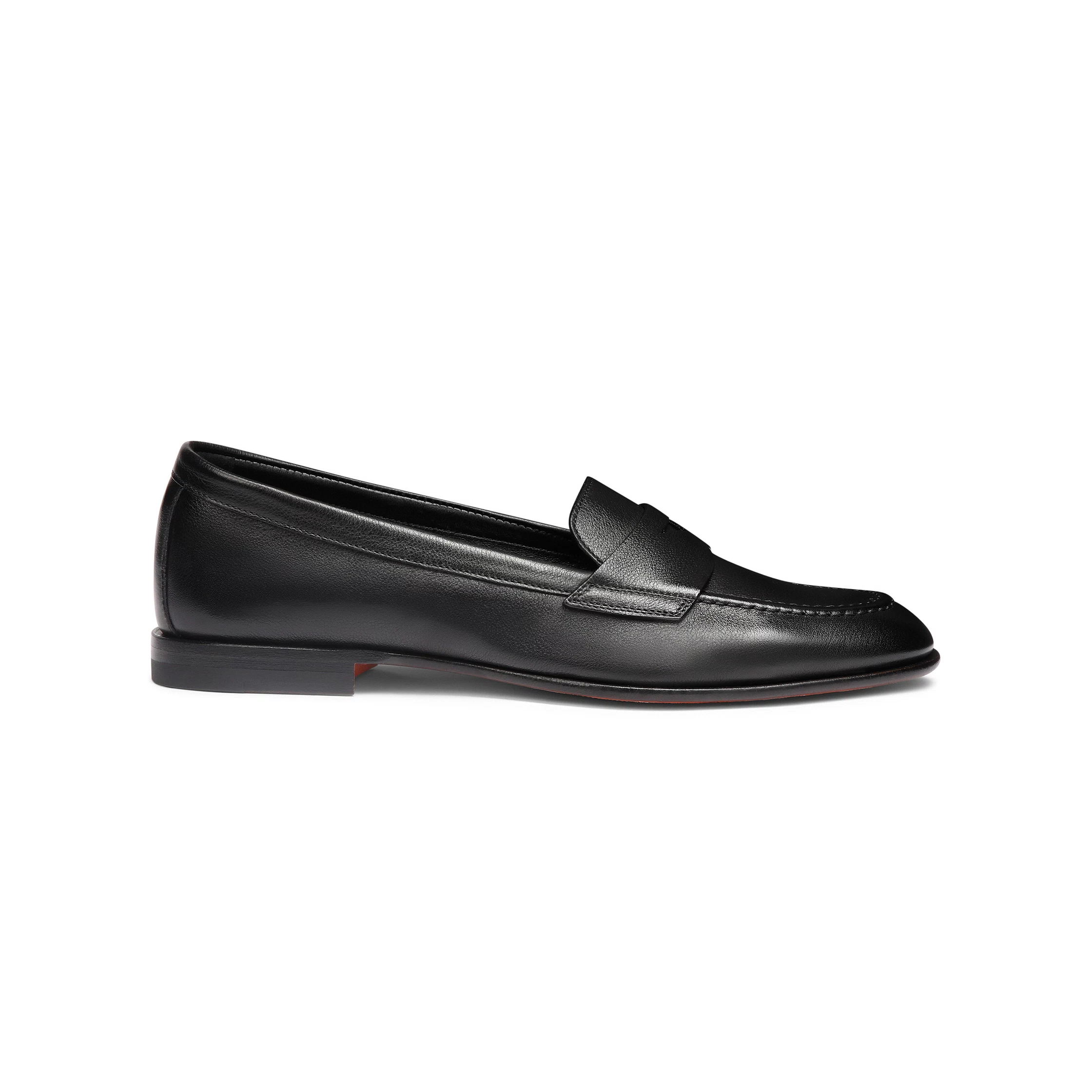 Damskie czarne skórzane mokasyny typu penny loafers