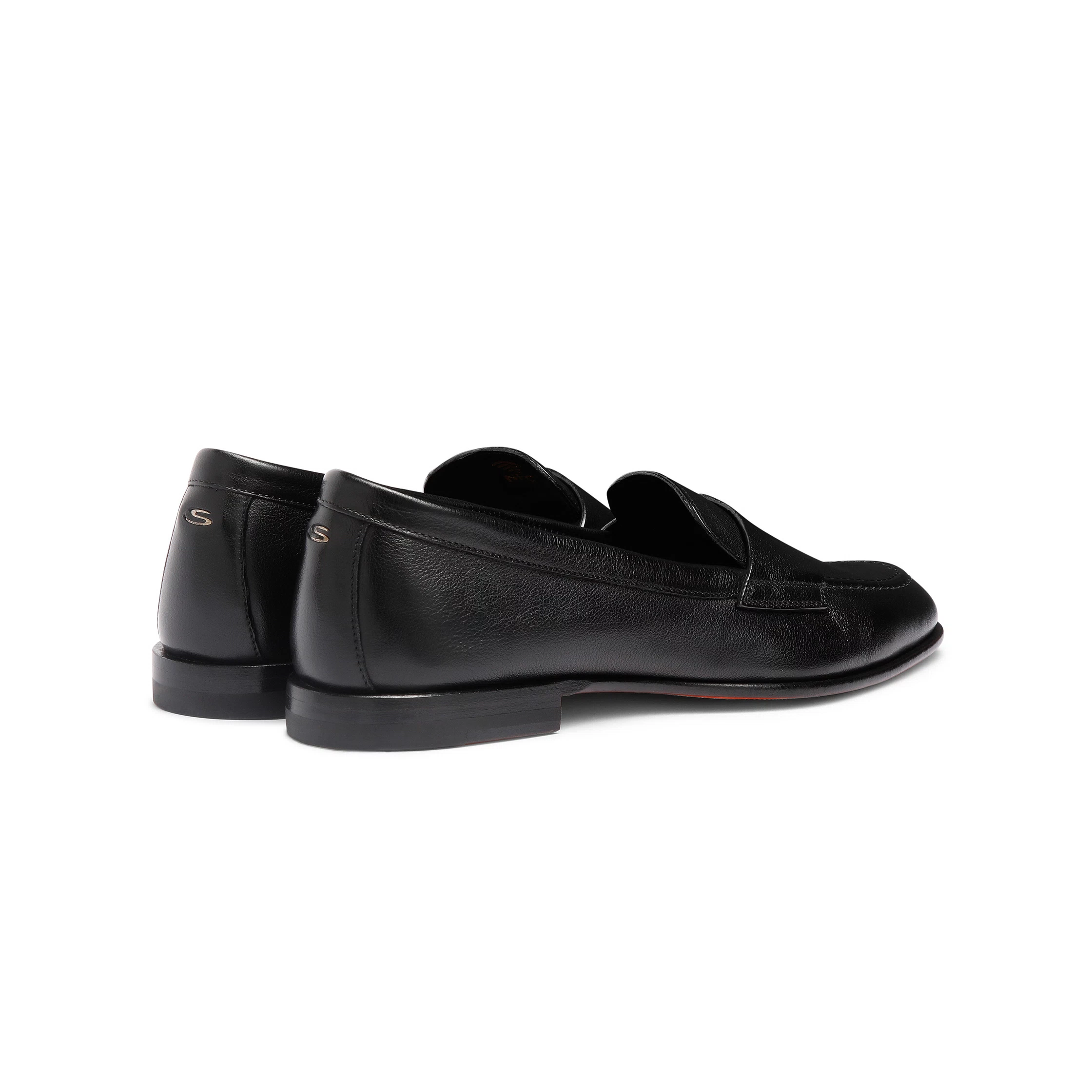 Damskie czarne skórzane mokasyny typu penny loafers foto 3