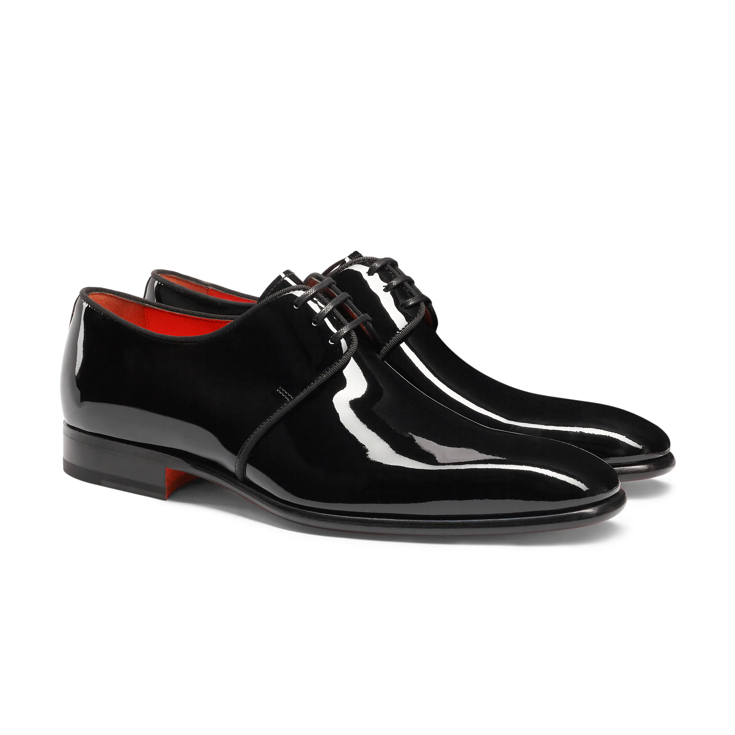 New moore męskie czarne skórzane lakierki w modelu derby foto 2