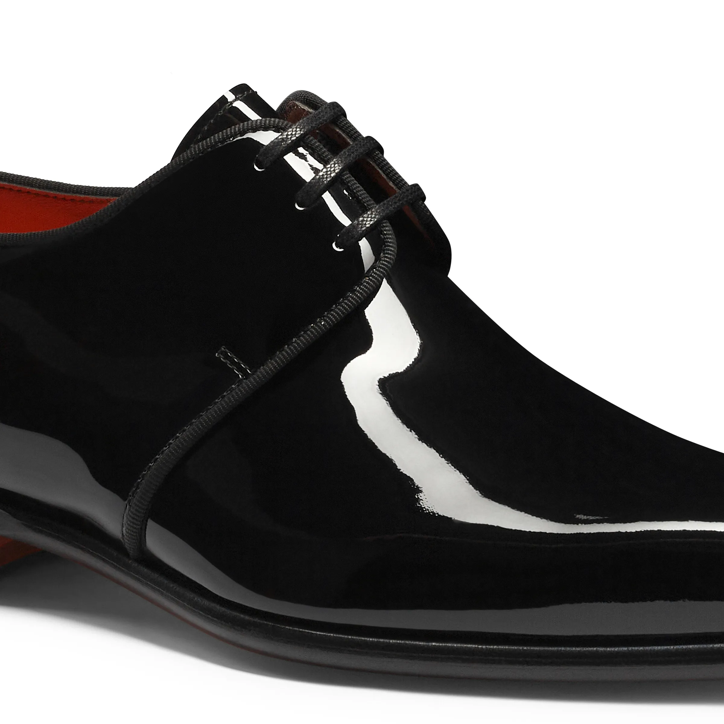 New moore męskie czarne skórzane lakierki w modelu derby foto 5