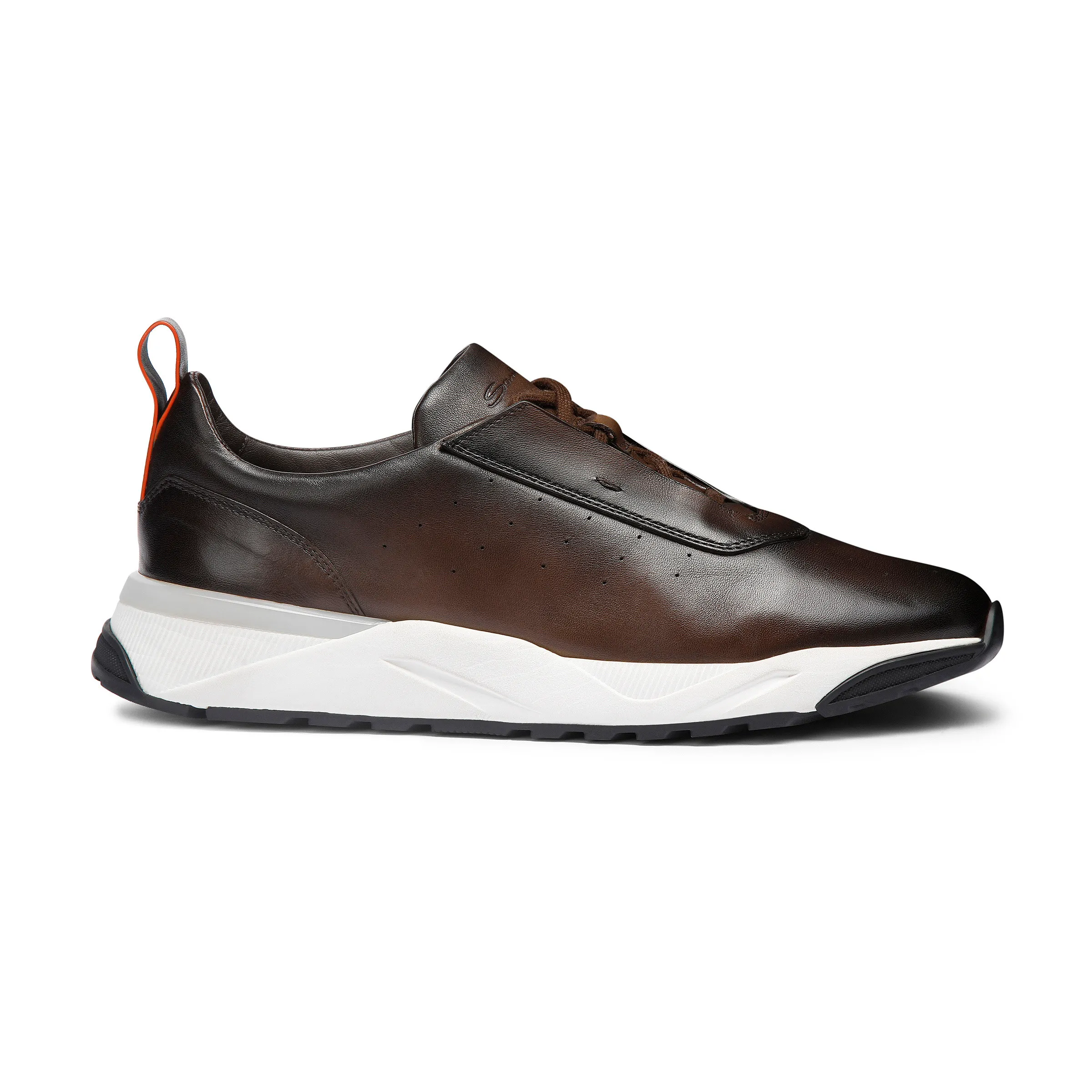 Męskie skórzane sneakersy w kolorze brązowym