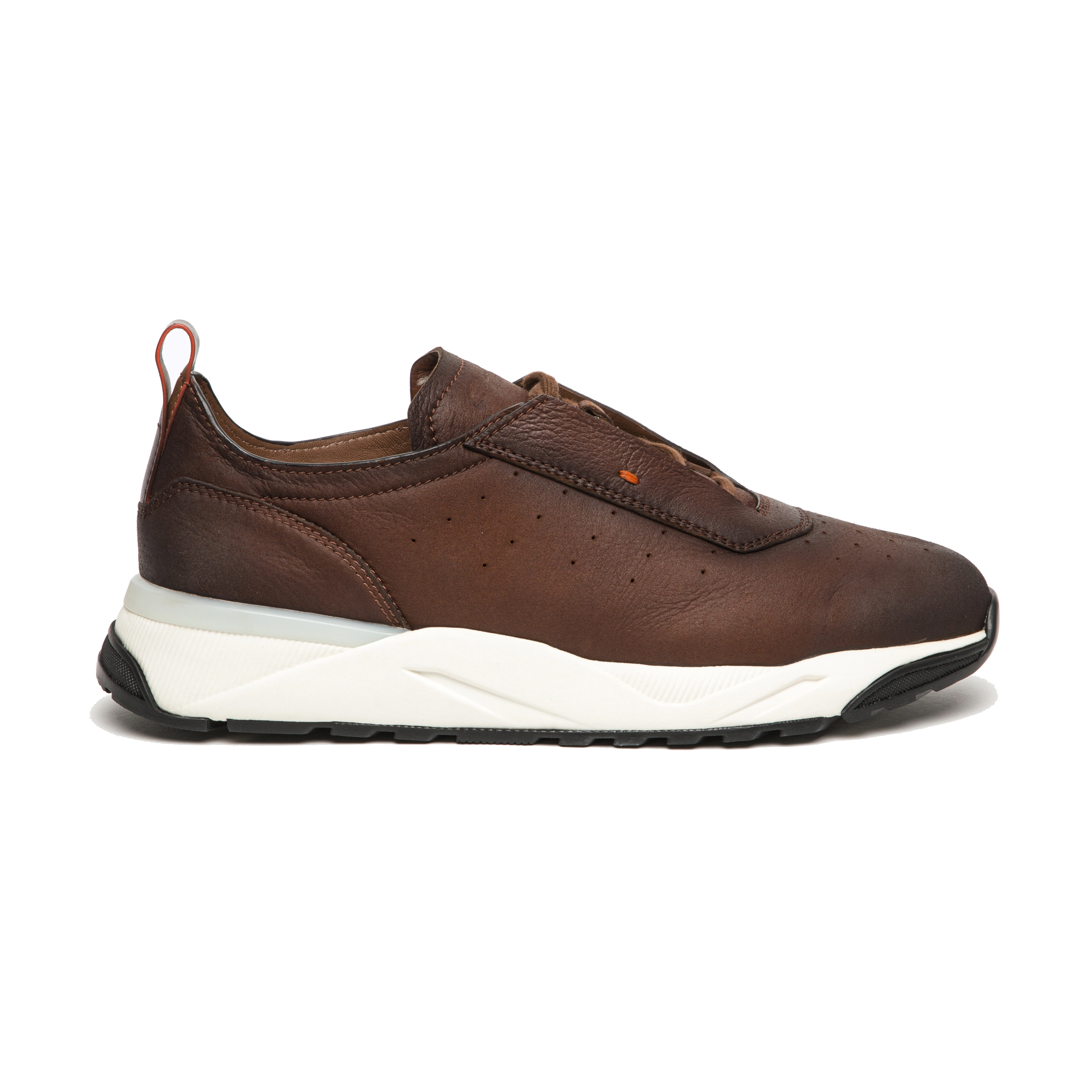 Męskie skórzane sneakersy w kolorze ciemnobrązowym