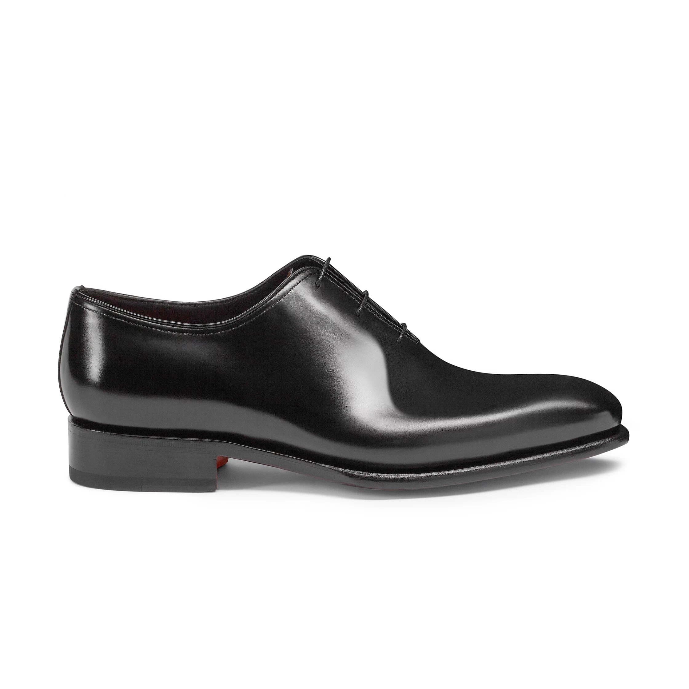 Męskie buty typu Oxford z czarnej, polerowanej skóry