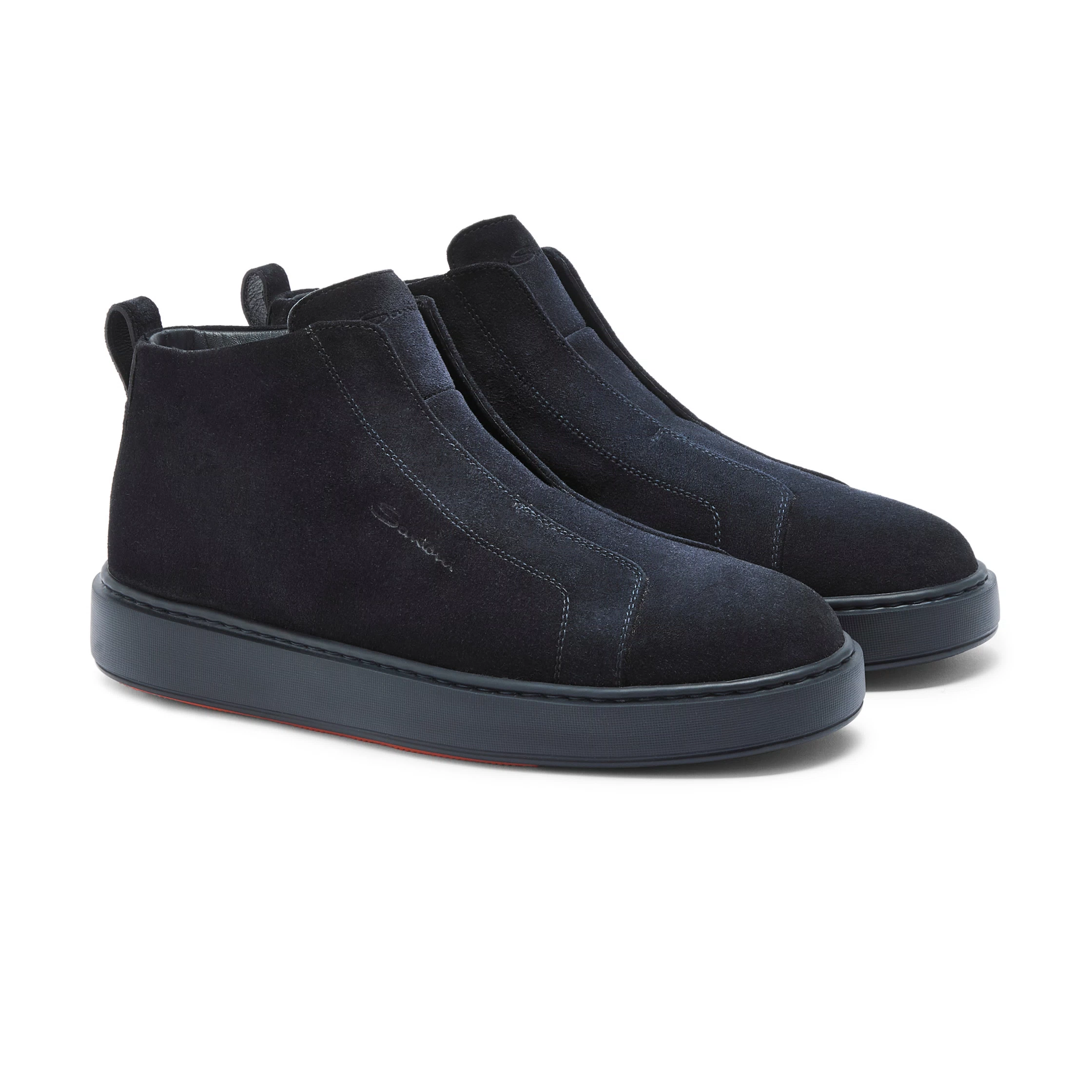 Męskie niebieskie wsuwane sneakersy zamszowe foto 2