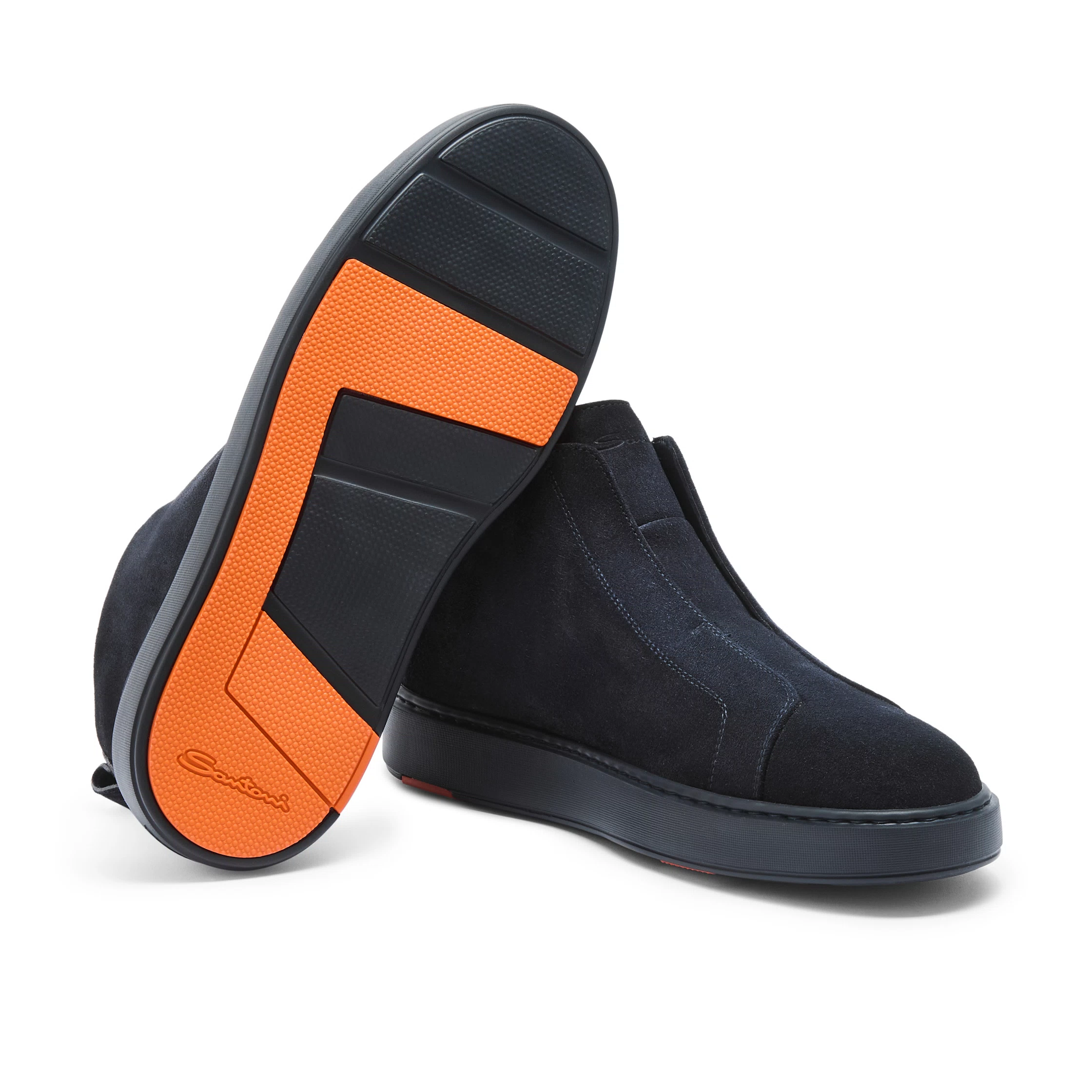 Męskie niebieskie wsuwane sneakersy zamszowe foto 3