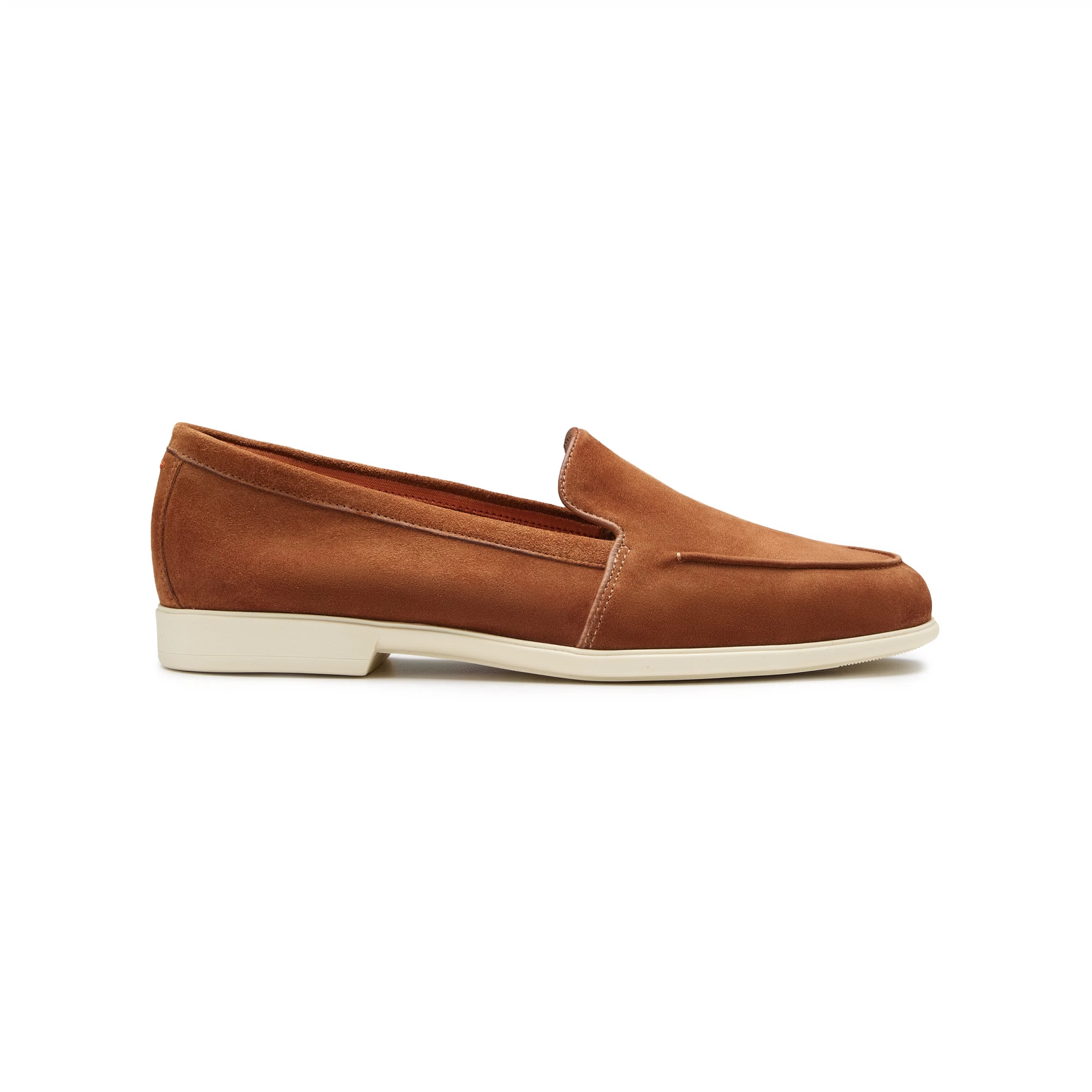 Damskie loafersy z brązowego zamszu