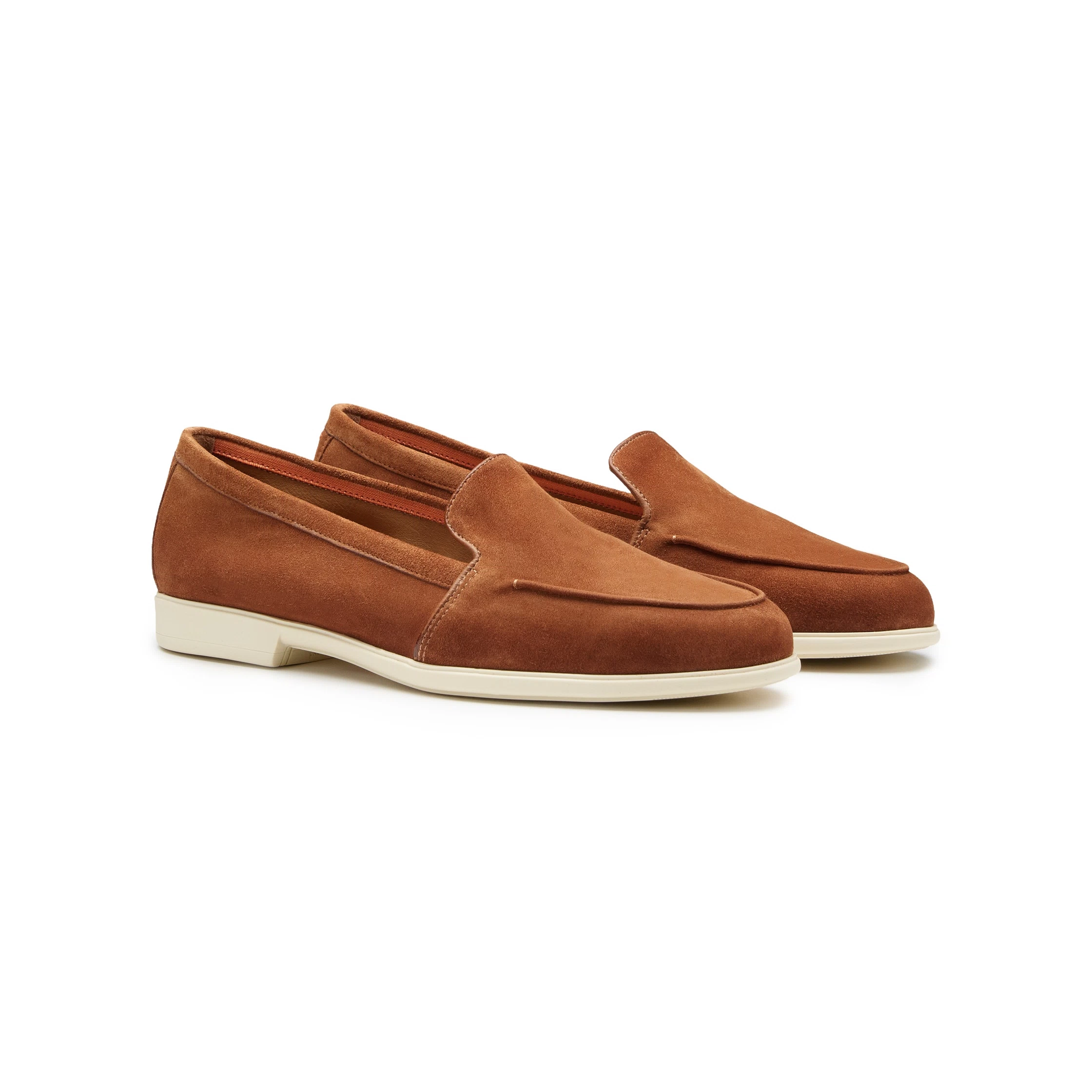 Damskie loafersy z brązowego zamszu foto 2