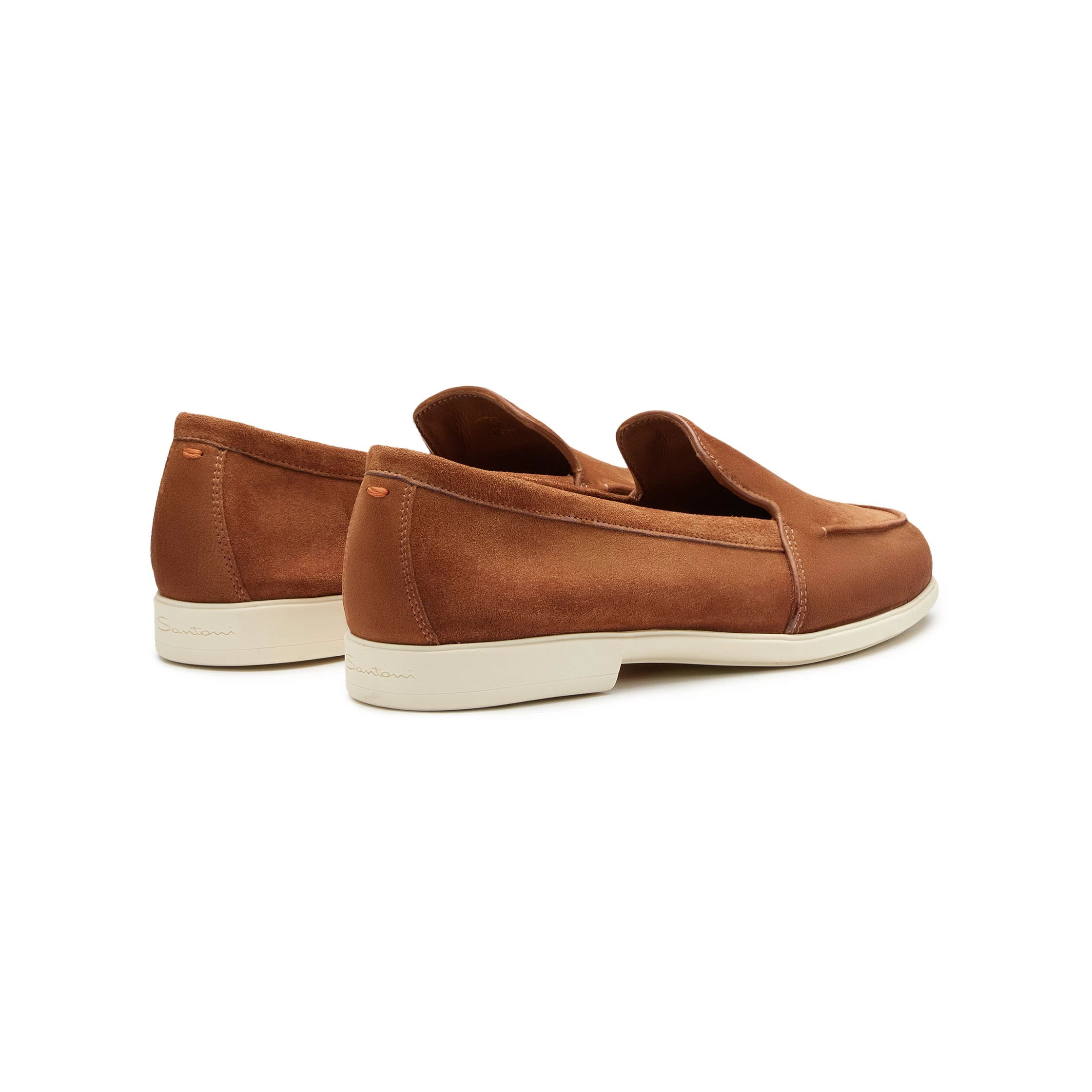 Damskie loafersy z brązowego zamszu foto 3