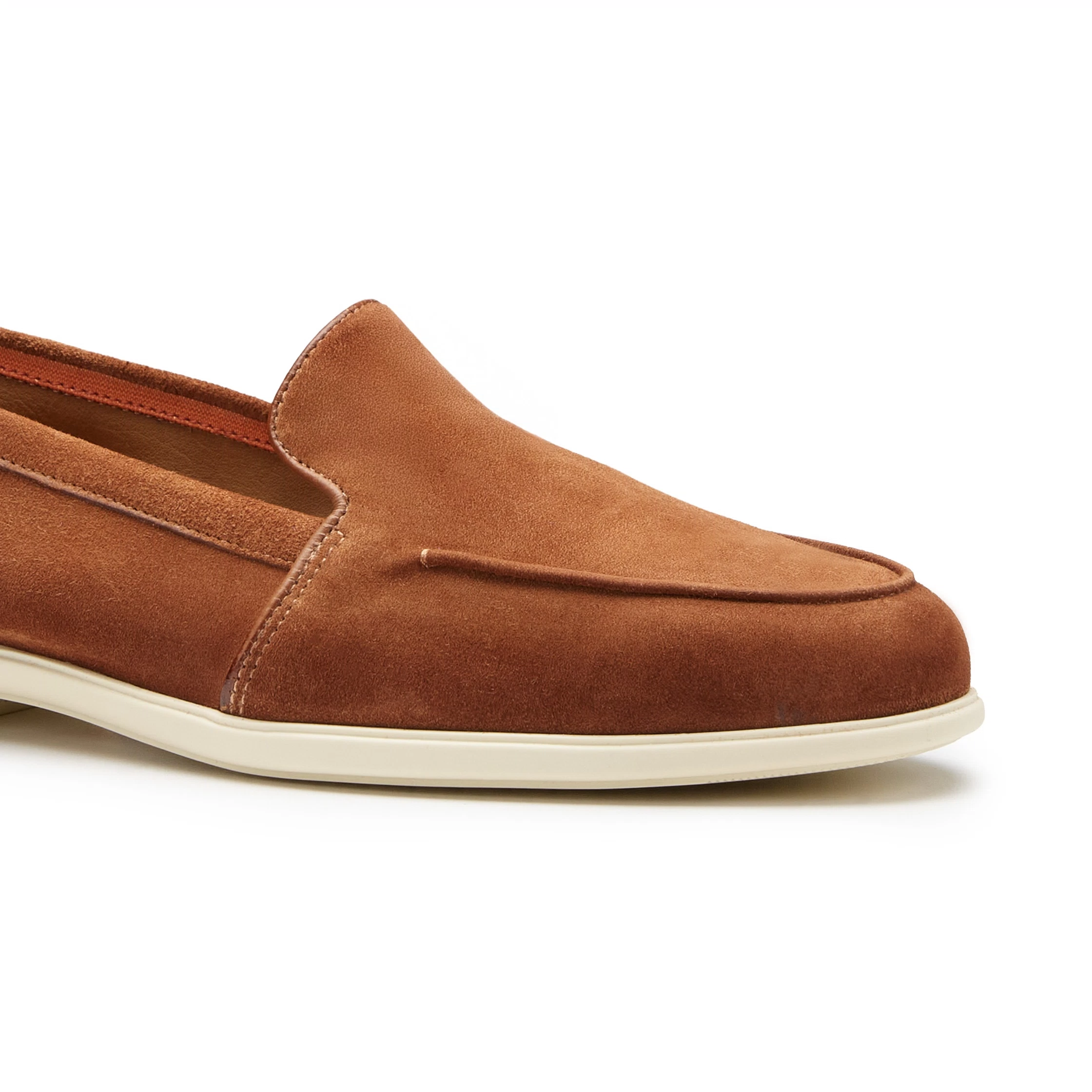 Damskie loafersy z brązowego zamszu foto 5