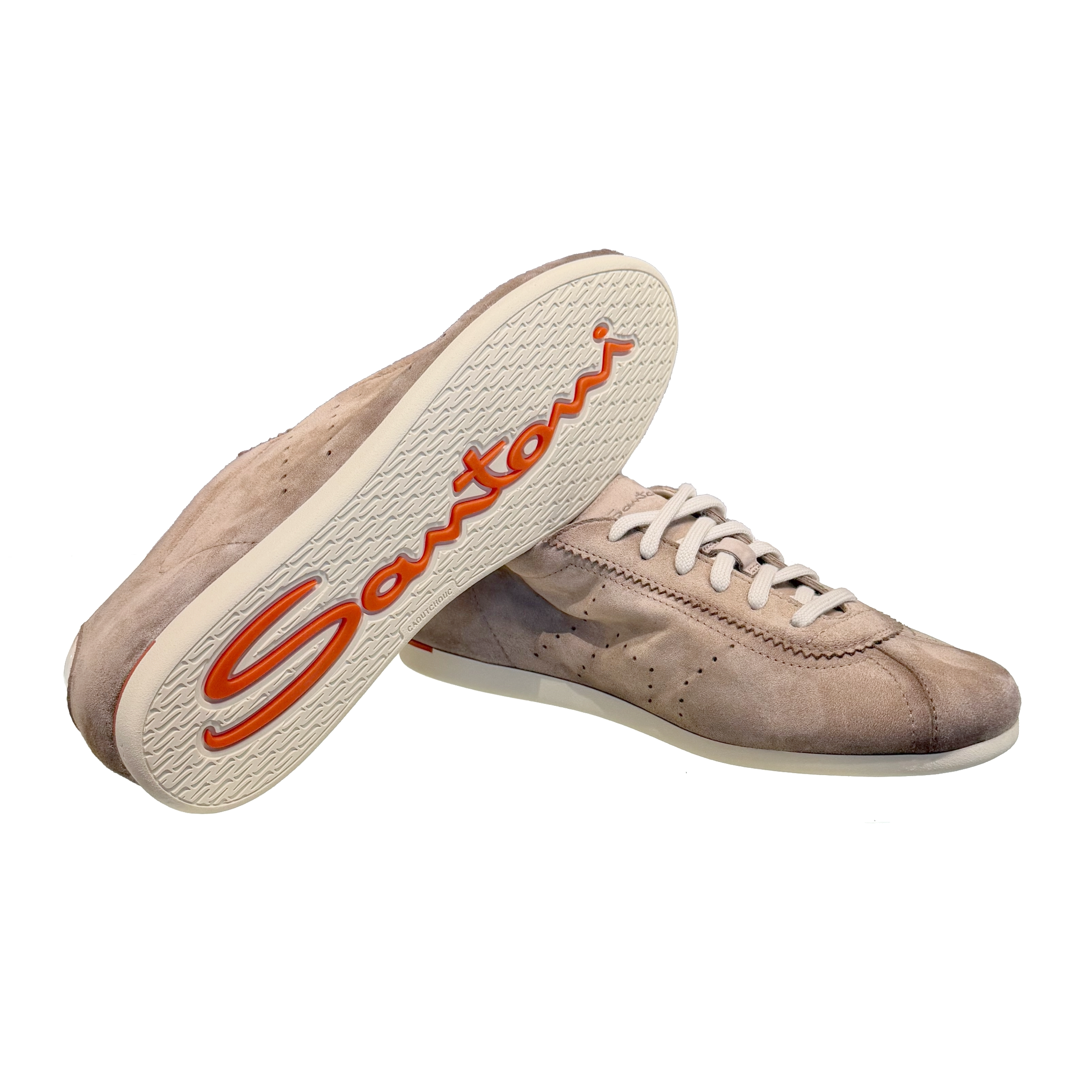 Damskie beżowe zamszowe sneakersy foto 3