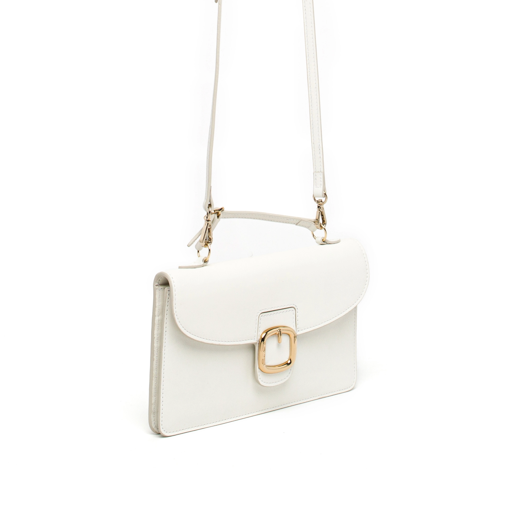 Torebka na ramię z białej skóry foto 2