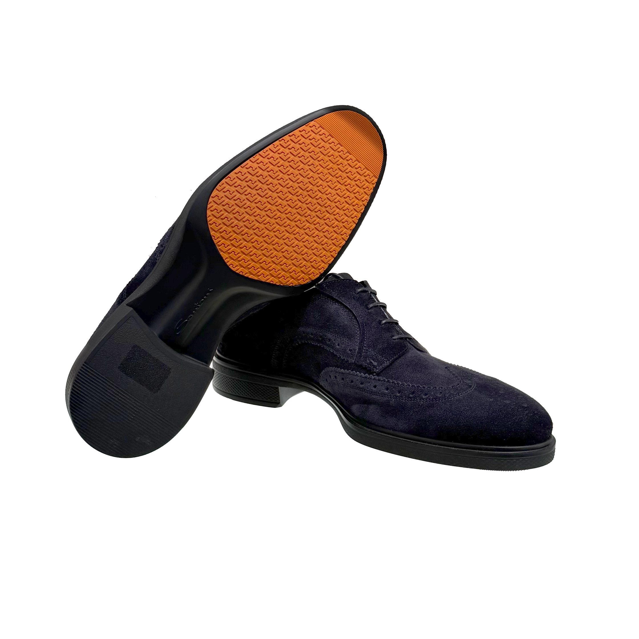 Męskie niebieskie zamszowe półbuty Easy Brogue sznurowane foto 3