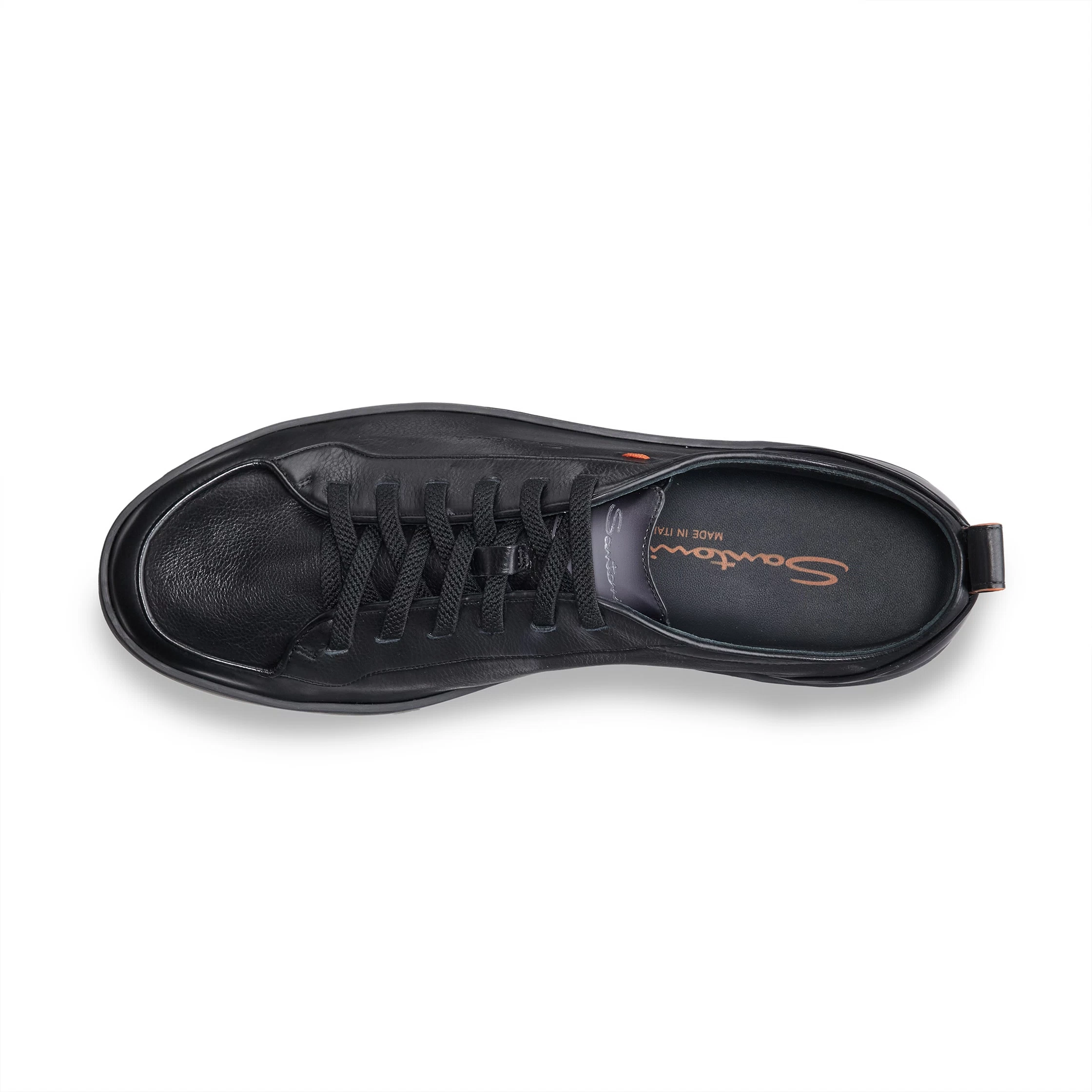 Męskie czarne skórzane sneakersy Santoni Off-duty foto 4