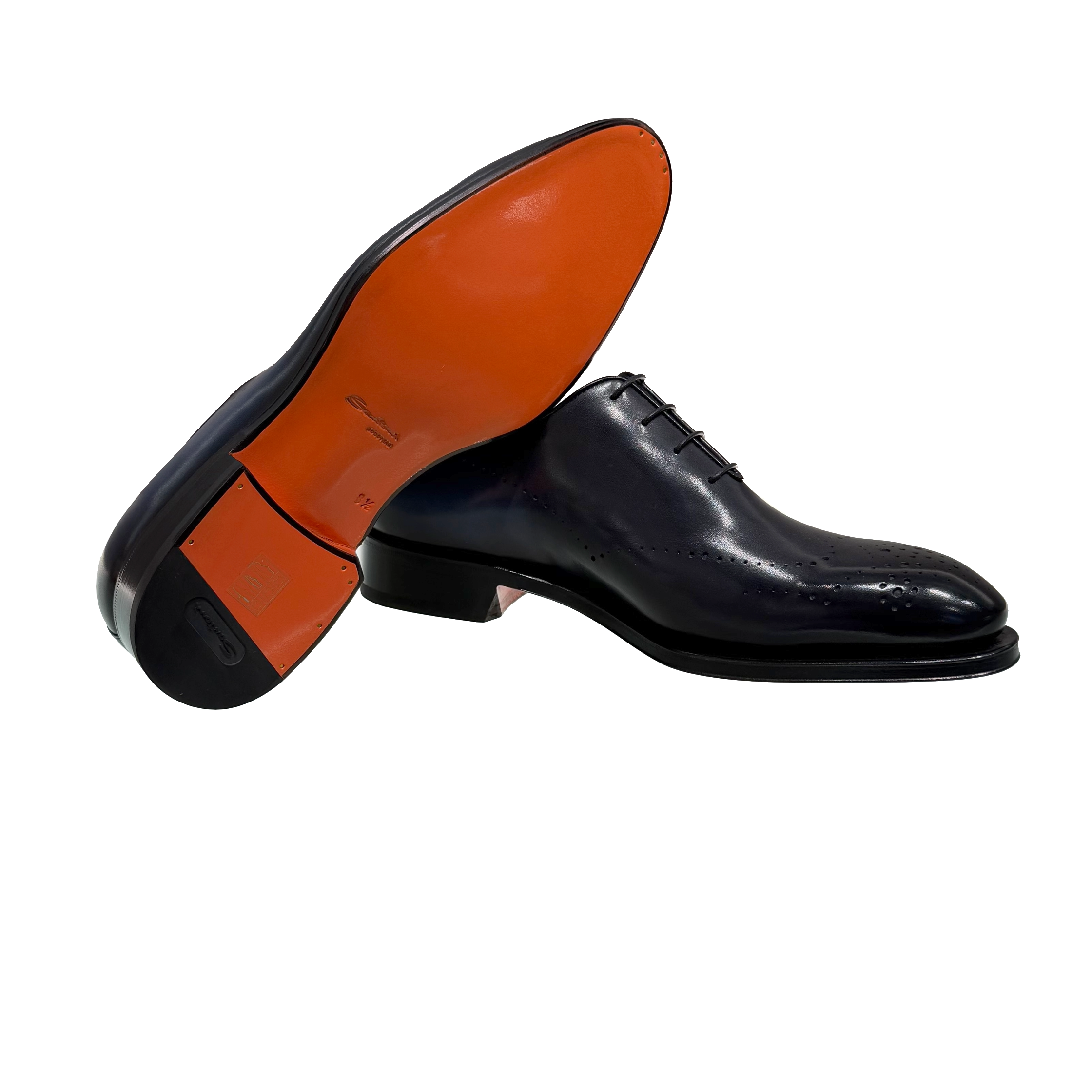 Męskie niebieskie skórzane buty typu Oxford foto 3