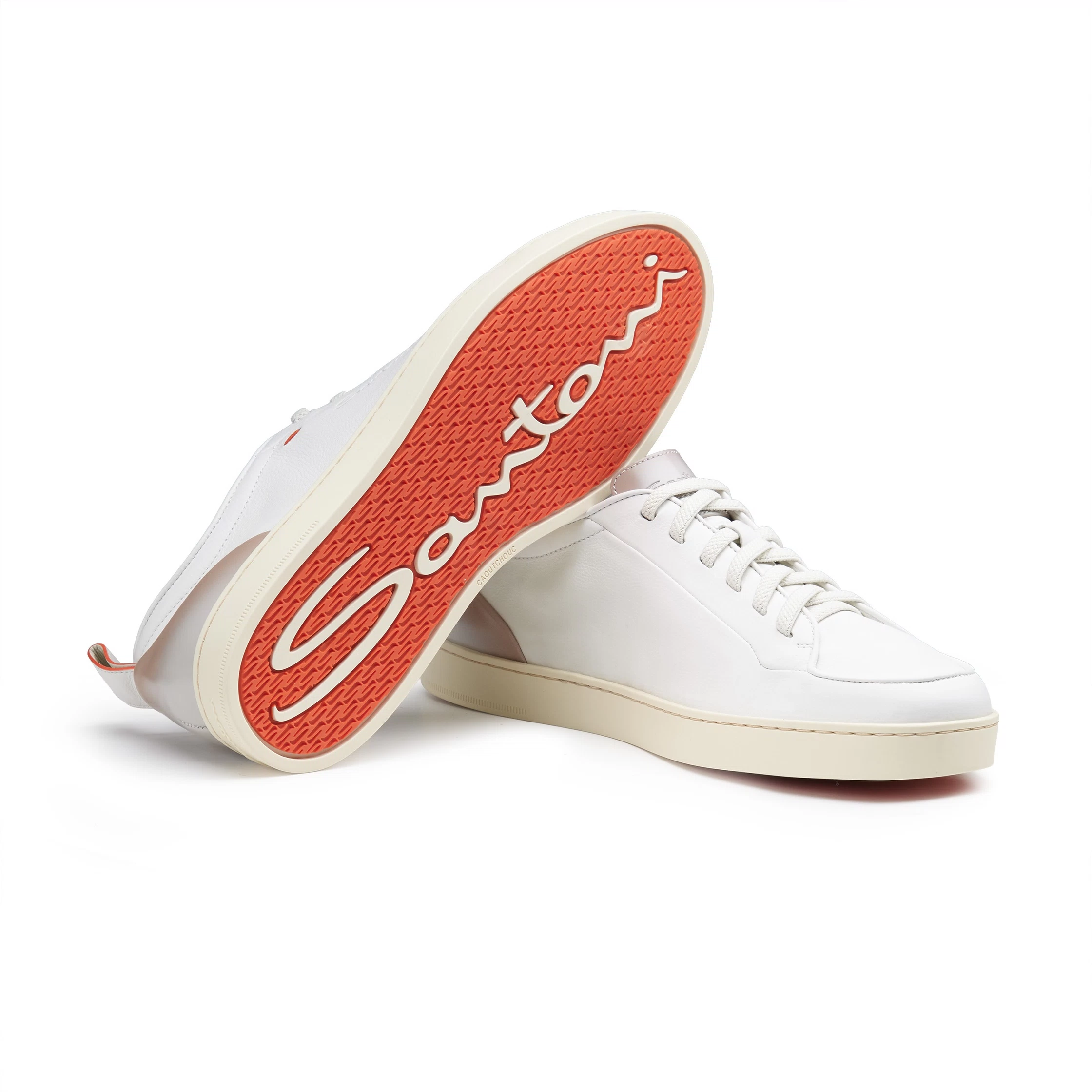 Męskie sneakersy Santoni Off-Duty z białej skóry foto 3