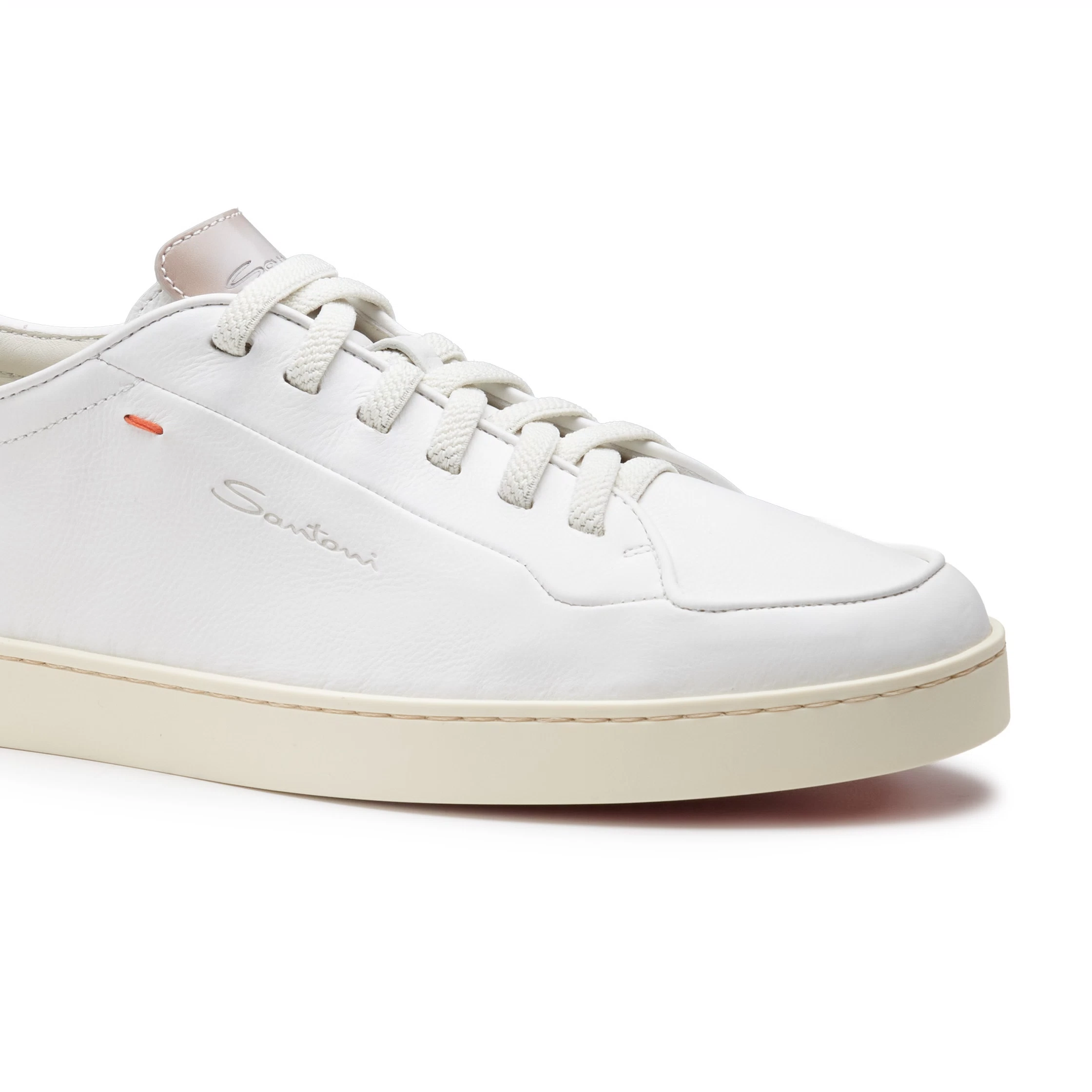 Męskie sneakersy Santoni Off-Duty z białej skóry foto 5