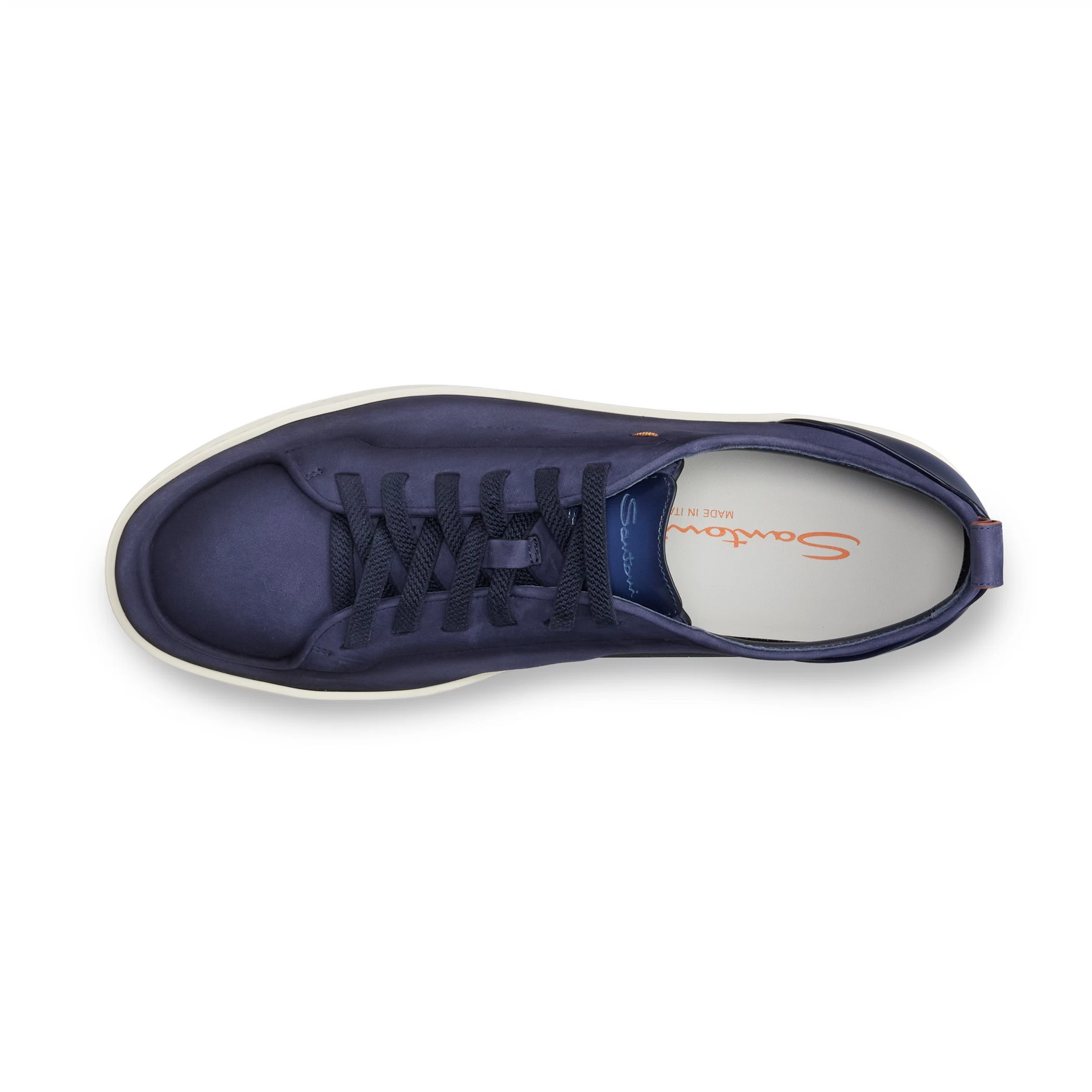 Męskie sneakersy Santoni Off-Duty z niebieskiego nubuku foto 4
