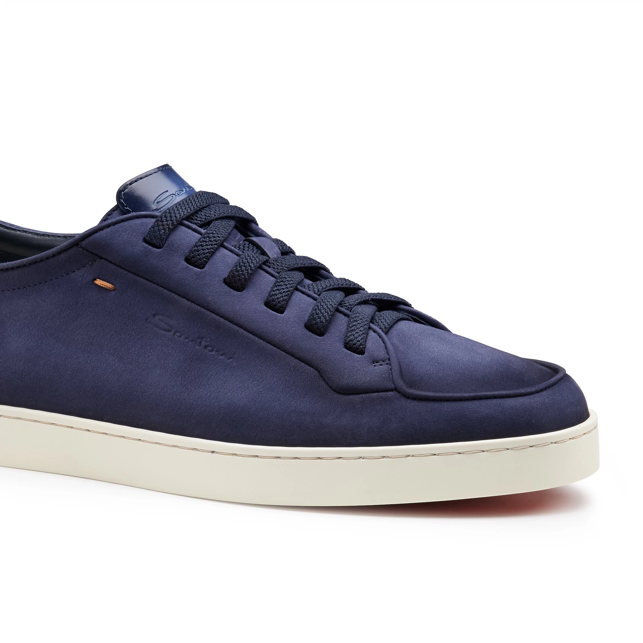 Męskie sneakersy Santoni Off-Duty z niebieskiego nubuku foto 5